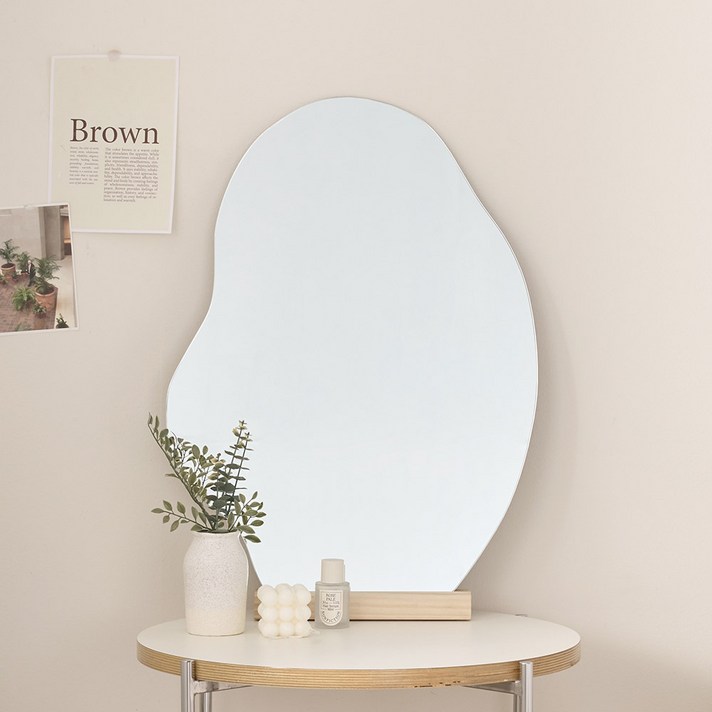 노프레임 비정형 화장대거울 탁상거울