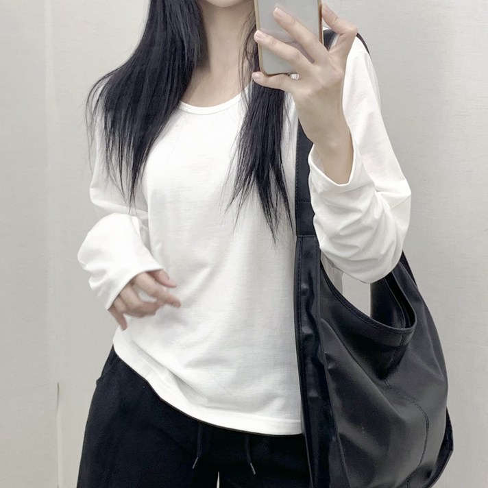 간절기 부드러운 이너티셔츠 기본티셔츠 통통녀 66사이즈가능 U넥긴팔티셔츠