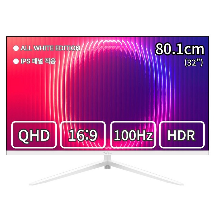 뷰싱크 QHD 리얼 100Hz 올화이트 모니터, VSO321Q 일반, 80.1cm