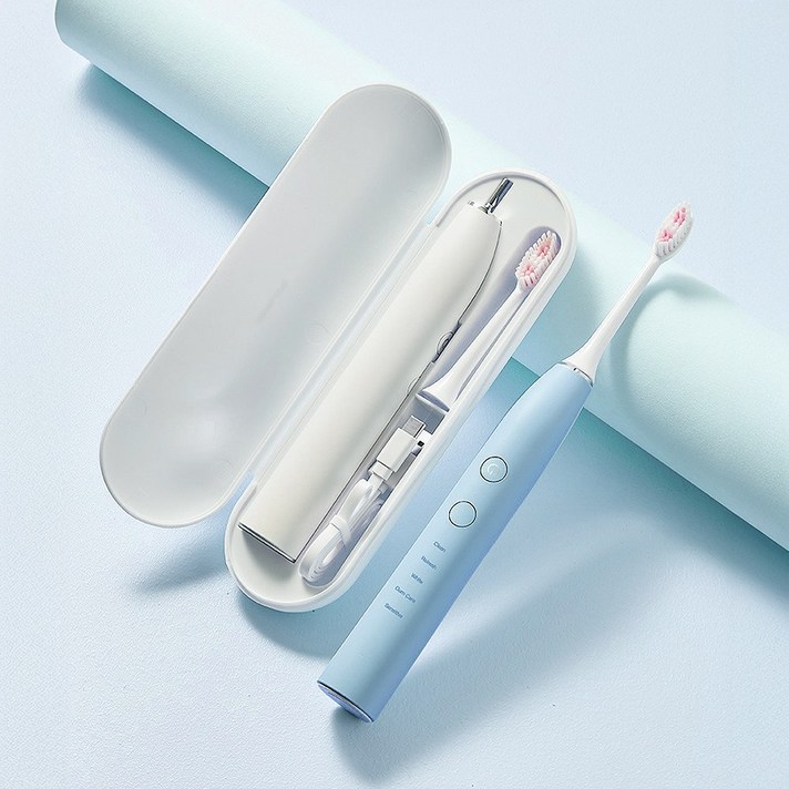 씨앤케어 휴대용 음파 전동칫솔 스마트 브러쉬 장착, 1개, 올리브, CP3005