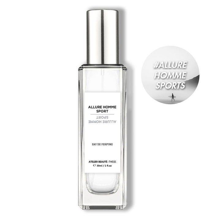 떼시스 알뤼르 옴므 스포츠 시원한 프레시 시트러스 우디 니치 향수 오드퍼퓸, 1개, 50ml