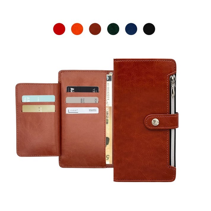 갤럭시A23 LTE 케이스 SMA235N 국내 제조 생산 가죽 엘텔리아 슬림 지퍼 카드 지폐 수납 지갑 똑딱이 버튼 잠금 장치 덮개 커버