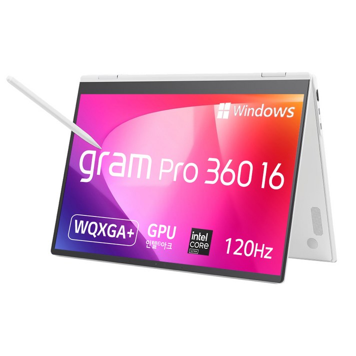 LG전자 그램 Pro 360 16 코어 울트라5 인텔 Arc, 에센스 화이트, 1TB, 16GB, WIN11 Home, 16T90SPKA5HK