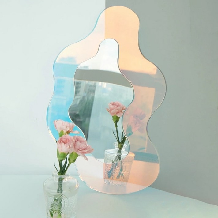 화사거울 나혼자산다 화사거울 나혼자산다거울 불규칙한 꽃 거울 아크릴 화장 거울 벽 장식