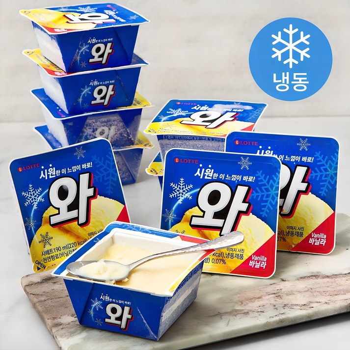 롯데제과 와 아이스크림 냉동, 190ml, 1개입, 16개 롯데제과 와 아이스크림 냉동, 190ml, 1개입, 16개
