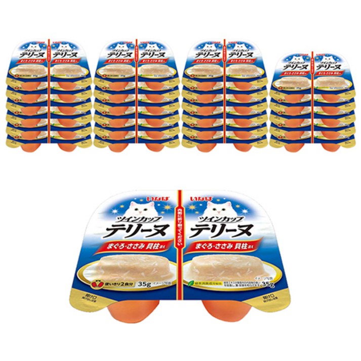 이나바 고양이 트윈컵 테린 간식캔 IMC222, 혼합맛참치닭가슴살관자, 70g, 24개