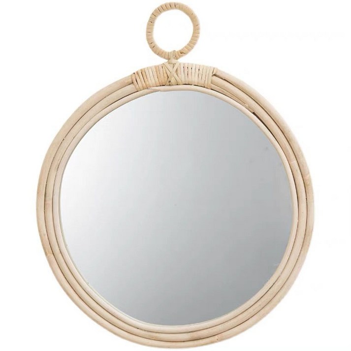 발리 인테리어 라탄 벽걸이 거울