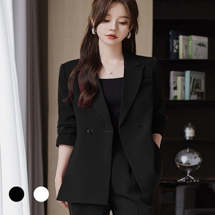 Titikong 여성 셋업 데일리 정장세트 + 스트랩 나시 티셔츠 증정 모던 심플 프리미엄 빅사이즈