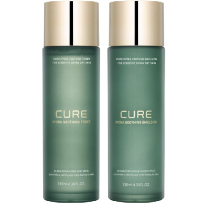 김정문알로에 큐어 하이드라 수딩 에멀젼 130ml 토너 130ml
