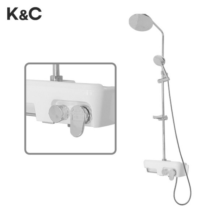 [고치고] 케이앤씨 KC001W 출장설치 해바라기 레인 샤워기 수전 선반형 수전 수도꼭지 무료배송, 1개