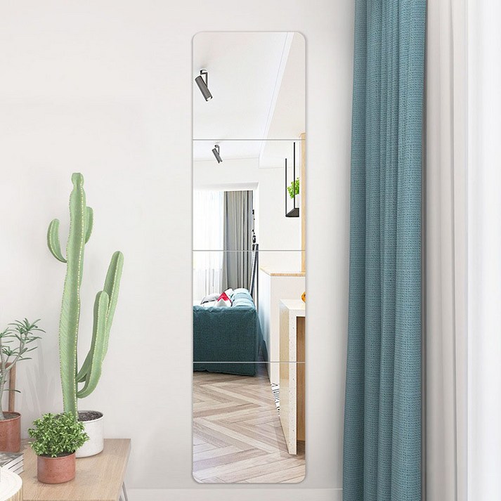 (2mm 두께) 라운드 코너 붙이는 아크릴 거울 , 안전 전신 거울