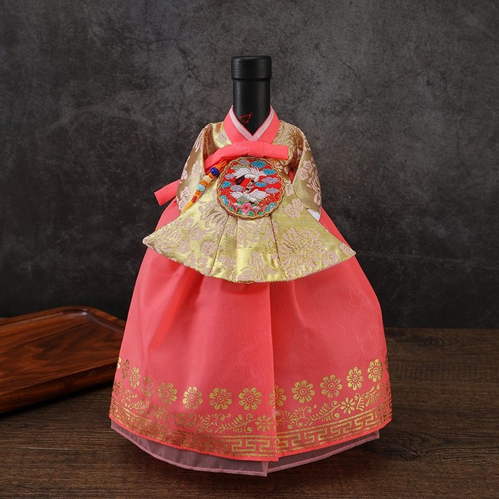 봉봉러브 전통 고급 한복 와인커버 외국인선물