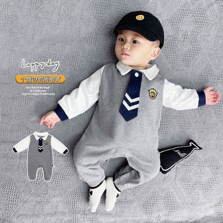 Purplehoney 2022 봄·가을 시즌 신상 베이비신사학원 넥타이 점프웨어 서양 에센셜 베이비 보름달 하의등복