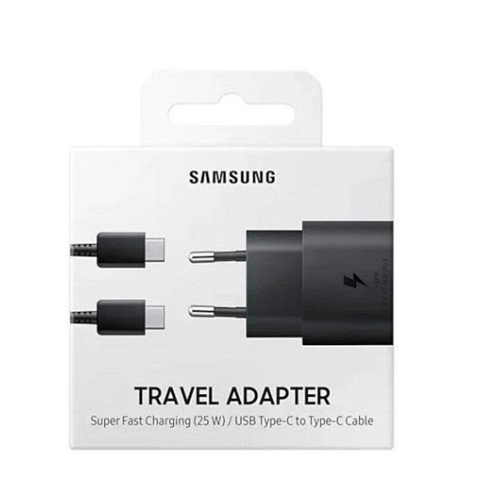 삼성전자 삼성 정품 25W PD 3.0 C타입 고속 충전기 EP-TA800 갤럭시 S24 S23 S22 초고속 어댑터 PPS 케이블 포함, 블랙, 1개