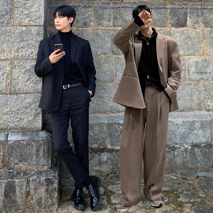 남자 블레이저 빅사이즈 오버핏 정장 하객룩 자켓