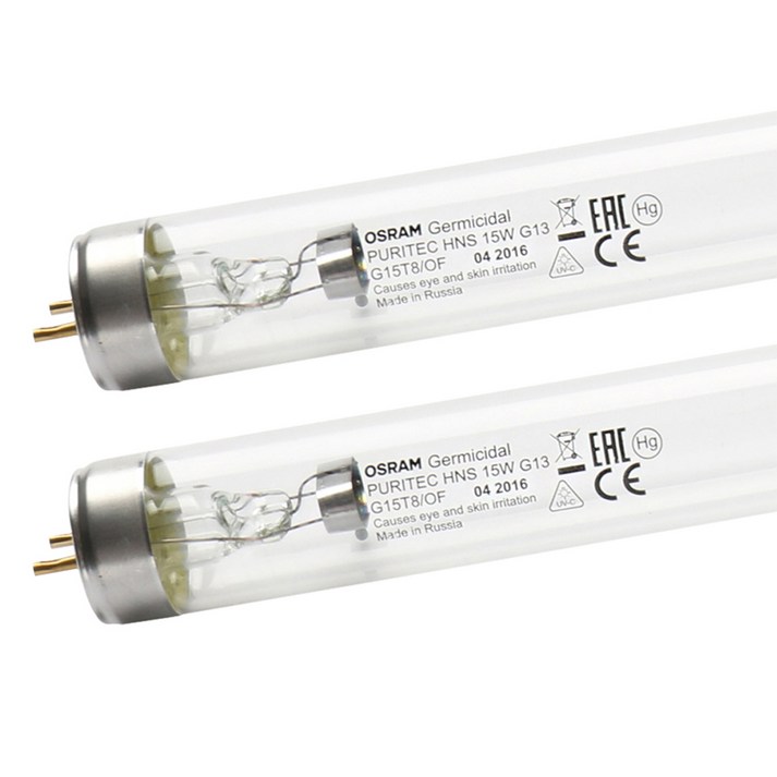 오스람 UV램프 자외선램프 소독기램프 소독램프 436mm 살균램프 15W * 2ea, 오스람 살균램프 15W * 2개 20221223
