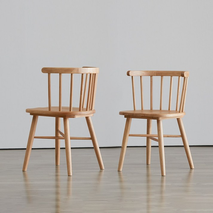 라움에스알 애플암체어 식탁의자 원목의자 카페체어, 2개, 내추럴