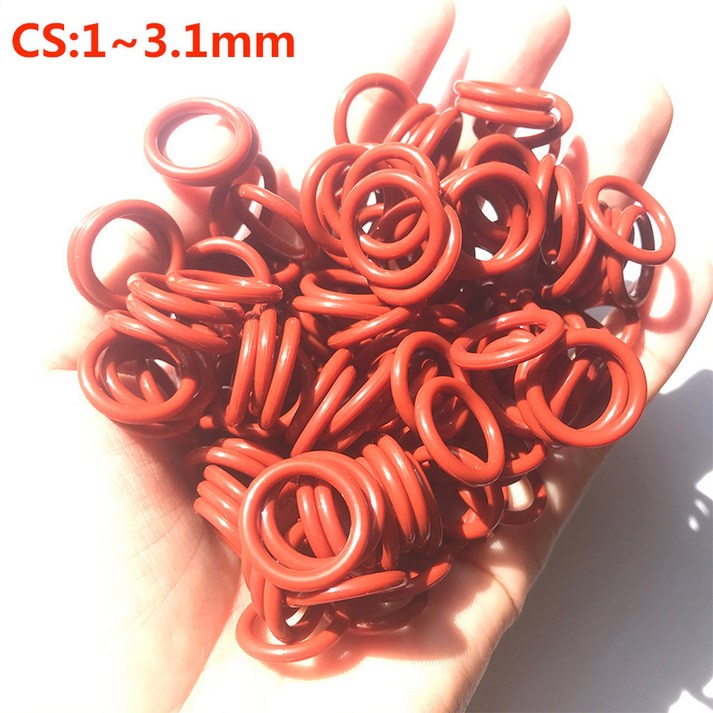식품 등급 VMQ O 링 개스킷, 레드 와셔 실리콘 링, 방수 절연 고무 링, 식품 등급 씰링, CS 11.5mm, 22.53mm