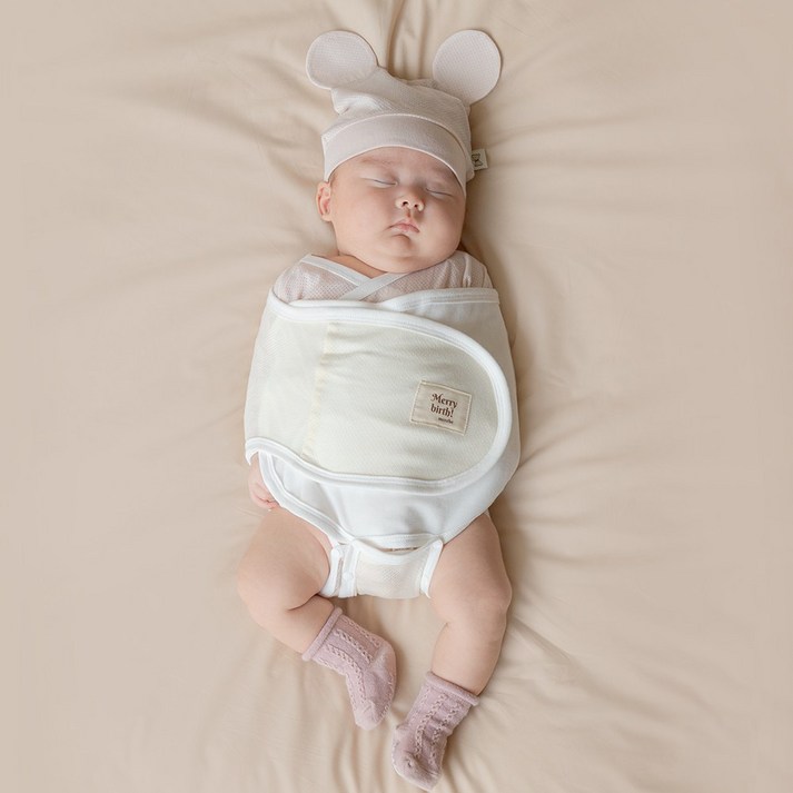 메르베 신생아 무소음 스와들 스트랩 3 color(메쉬) 태열 속싸개