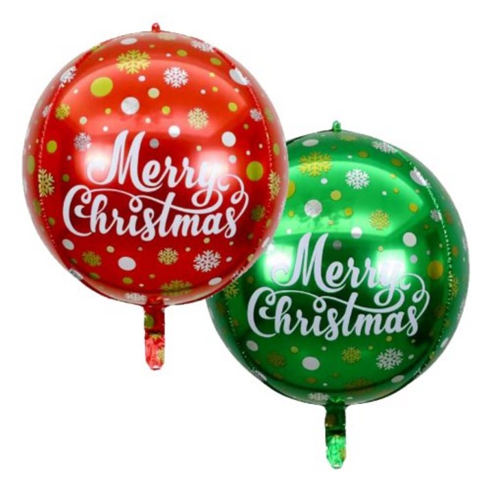 크리스마스 풍선,은박 옹브레 색상2종, 빨강 은박 20221210