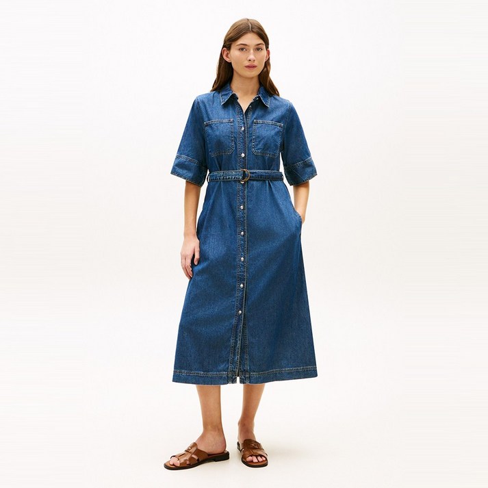 타미힐피거 하프 슬리브 데님 원피스 (T22G1TDR050WT11A9)