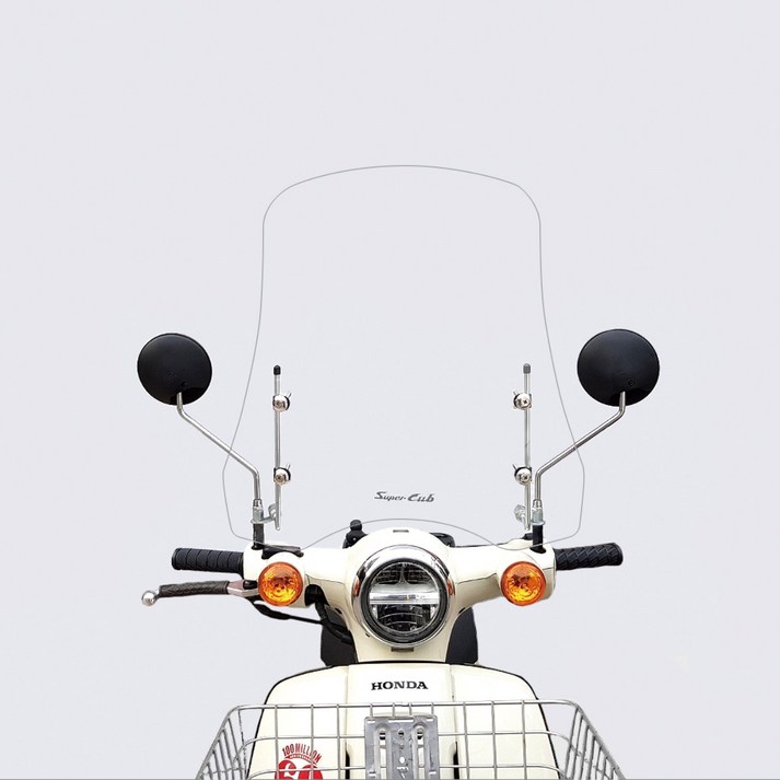 18년-25년 MOXI 혼다 슈퍼커브110 전용 튜닝 50cm 미들 윈드스크린, 1개