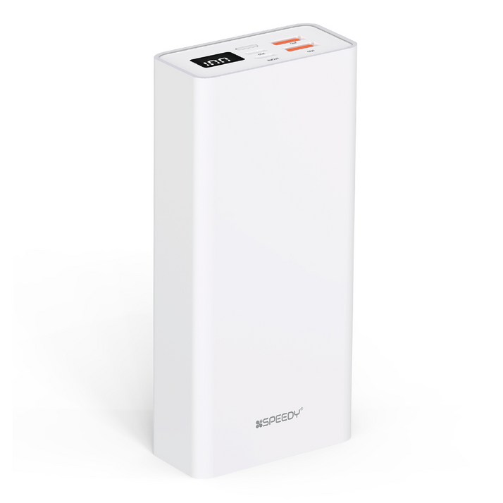 SPEEDY 슬림핏 PD 20W 대용량 잔량표시 고속충전 보조배터리 30000mAh, 화이트, SPE-B2PA4PF30PQ