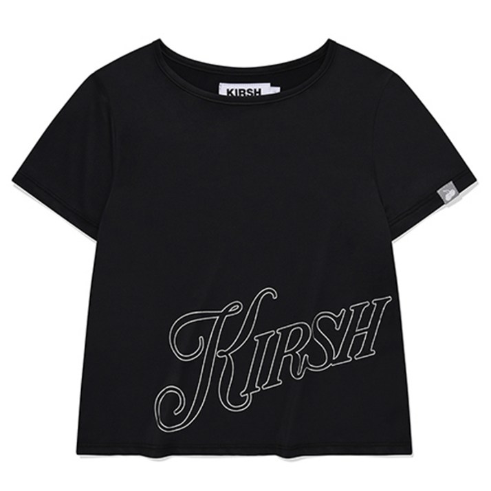 키르시 여성용 레터링 슬림핏 티셔츠