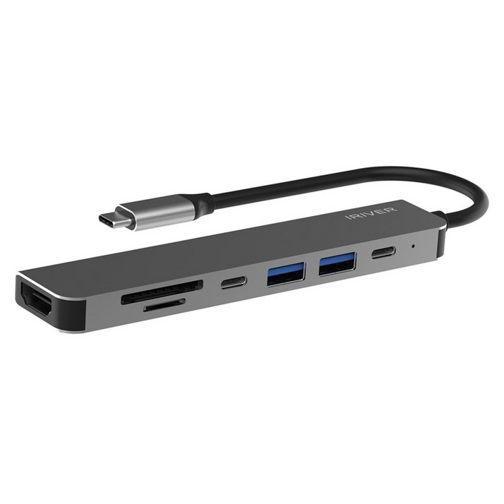아이리버 USB C / A타입 5Gbps HDMI PD100W 패스스루 DeX 지원 메탈프레임 7in1 멀티 허브 IHC-HW09-HUB7
