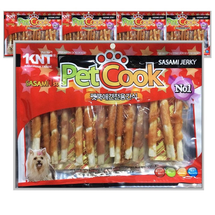 펫쿡 대용량 강아지육포 간식 300g x 5봉, 300g, 1개