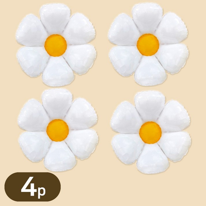 에스엠파티 데이지 풍선 중 50cm, 4개 에스엠파티 데이지 풍선 중 50cm, 4개