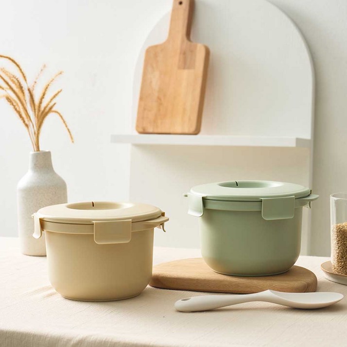 칼로볼 전자레인지 저당밥솥 자취생 저칼로리 밥솥, 그린, 1개