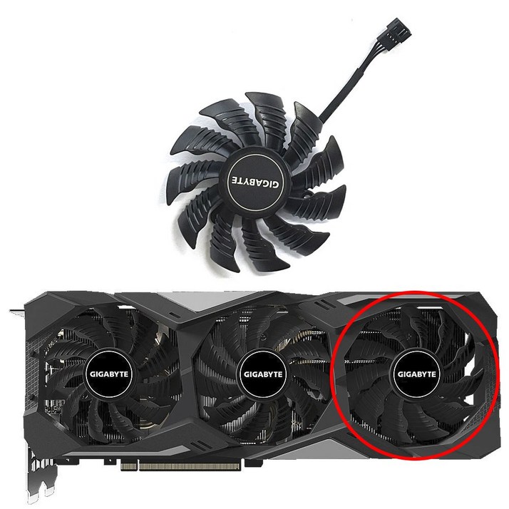 GIGABYTE 지포스 RTX 2070 2080 RTX 2080Ti 그래픽 냉각 팬용 GPU 쿨러 팬, T128015SU PLA09215S12H RTX2080 2080TI