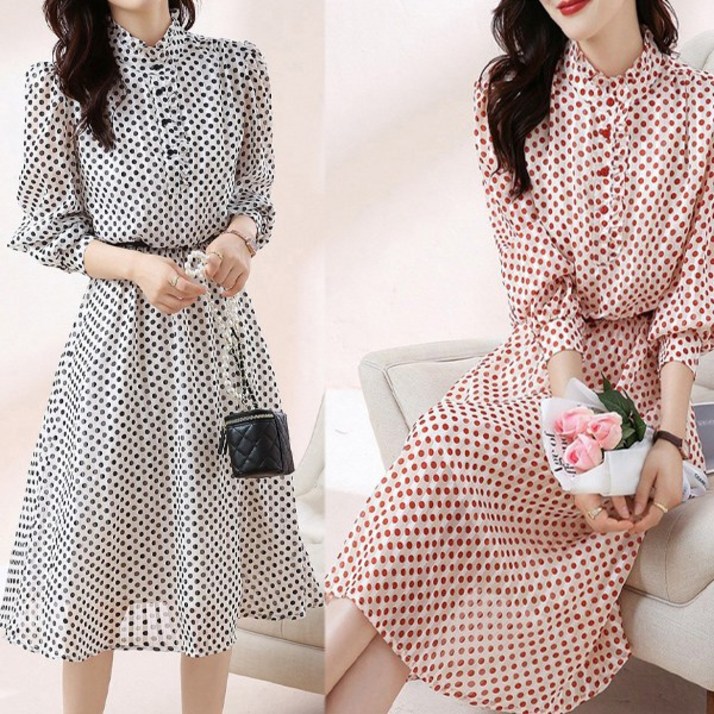 (당일출고) 콜먼 도트 원피스 AKSPOPS0089