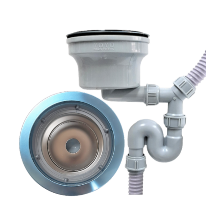 코트랩 싱크대 대형 클린 스텐 배수구 세트 악취차단 S트랩 배수통교체, 1개