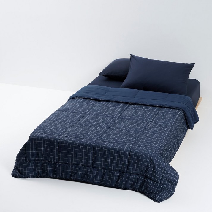 JAJU 그리드 피치스킨 차렵이불 SS네이비 414622