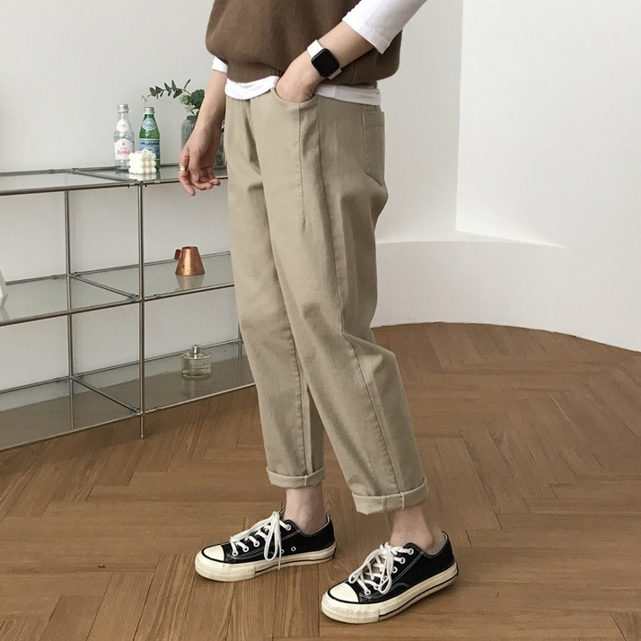 럭키 제이 면끈 배기 바지 스판 밴딩 팬츠 55 66 77 88