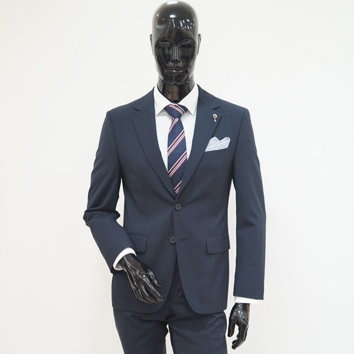 트루젠 남자 정장 봄 여름 울 모직 스판 수트 결혼 면접 출근 양복 남성 정장세트 블랙네이비 E4410 [박스포장]