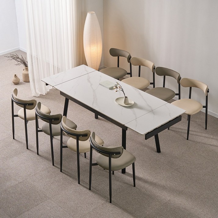 동서가구 캐빈 8인 확장형 포세린 세라믹 식탁세트 의자8 DF645681