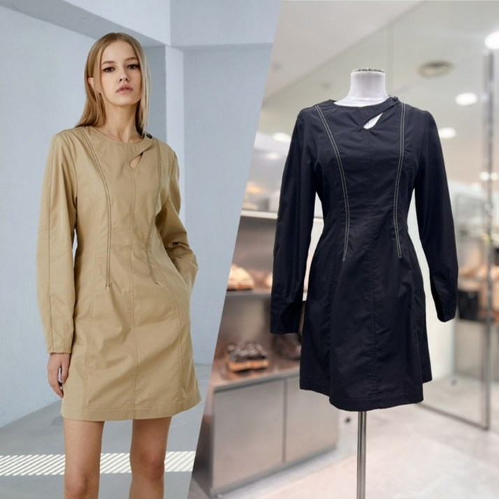 에고이스트 HOLE 포인트 슬림 미니 원피스 EP2OOP03HJ_DG