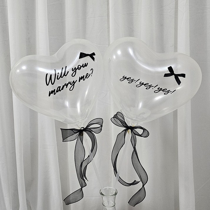 올리브파티 프로포즈 윌유메리미 하트 풍선 세트 셀프 웨딩 촬영 소품
