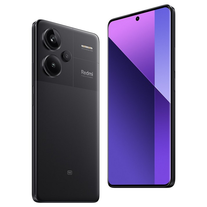 월드 프리미어 글로벌 버전 Xiaomi Redmi Note 13 Pro Plus 5G 스마트폰 200MP OIS 카메라 1.5K 120Hz AMOLED 커브드 디스플레이 120W, 블랙, 256GB