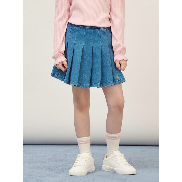 [시즌30%OFF][RBP_DENIM]?플리츠 데님 치마 바지  네이비 (BI5827G02R)