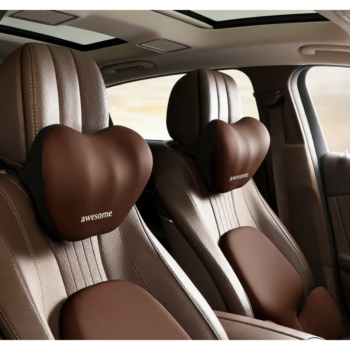 Whh 차량용 가죽 목편한 프리미엄 세이프레더넥 가죽 목쿠션