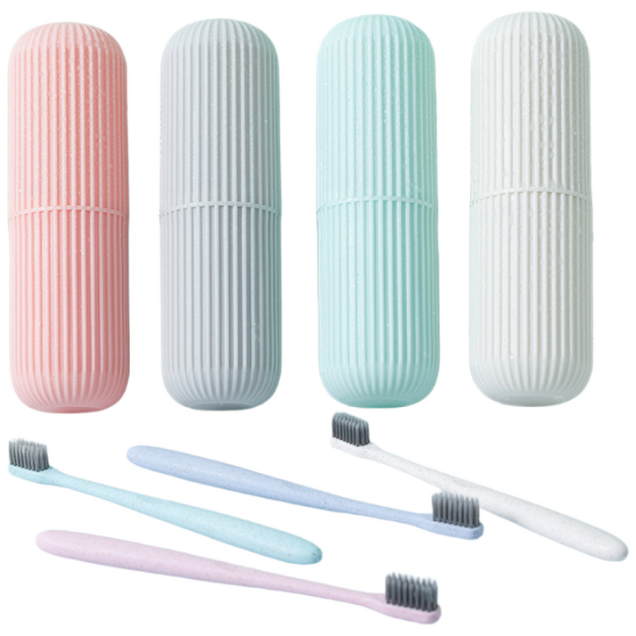 더누림 휴대용 양치컵세트 칫솔 케이스, 1세트