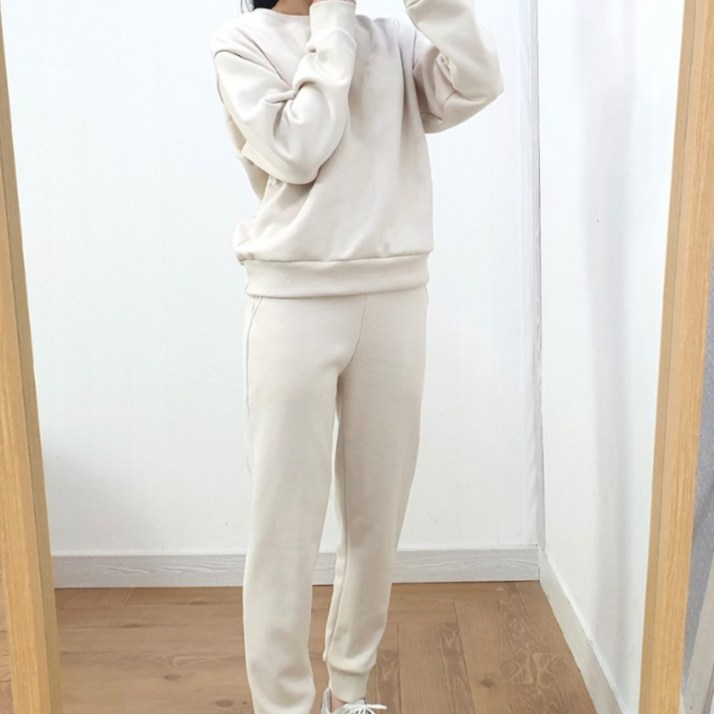 기모일반 키작녀 맨투맨 조거팬츠 트레이닝세트 3color