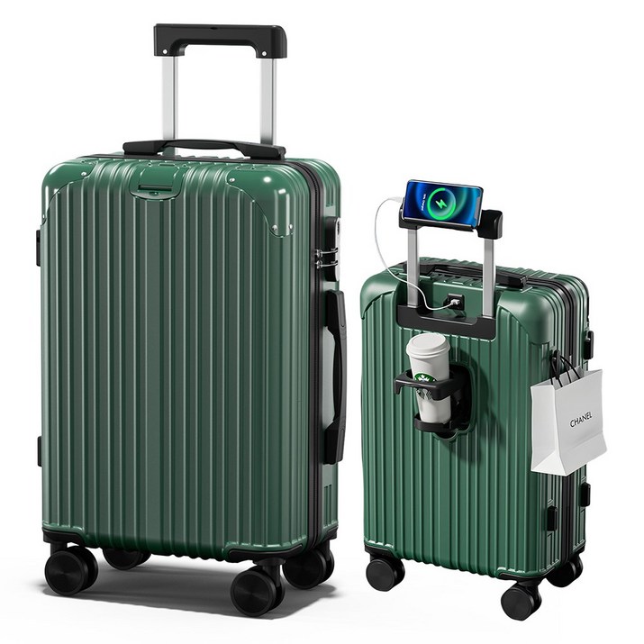 NewBoy 캐리어 20인치 24인치 기내용 대형 하드 여행용 감성 하드 캐리어 수납 주머니 대용량 패션 남녀 공용 블랙 분홍색 초록색 실버 그레이