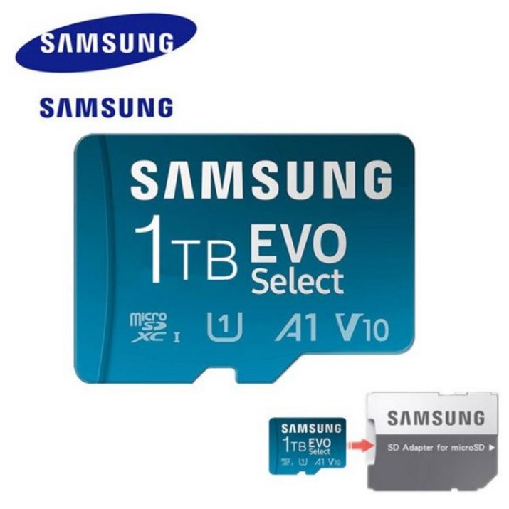 새로운 원본 Samsung SD 카드 128GB 256GB 512GB 1TB 메모리 카드 Class10 EVO 선택 TF 카드 Minisd 플래시 Usb Pendrive 무료 어댑 7