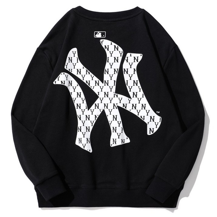 MLB 남녀공용 맨투맨 긴팔 티셔츠 스웨터 라운드넥 루즈핏 양키스 빅로고 커플 학생 - 쇼핑뉴스