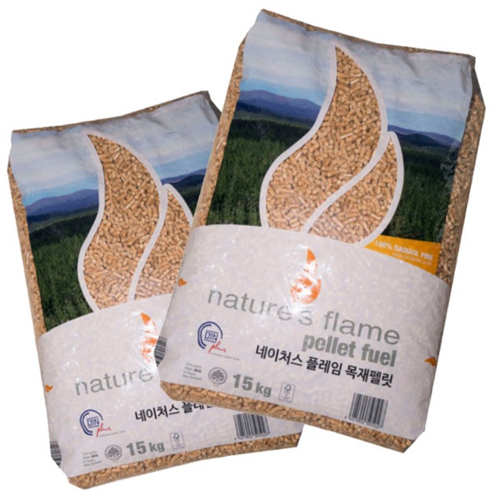 뉴질랜드 네이처스플레임 목재 펠렛 15kg 2포 뉴질랜드 네이처스플레임 목재 펠렛 15kg 2포